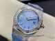rf clone Audemars Piguet Royal Oak Lady 67601 blue dial diamond bezel watch (3)_th.jpg